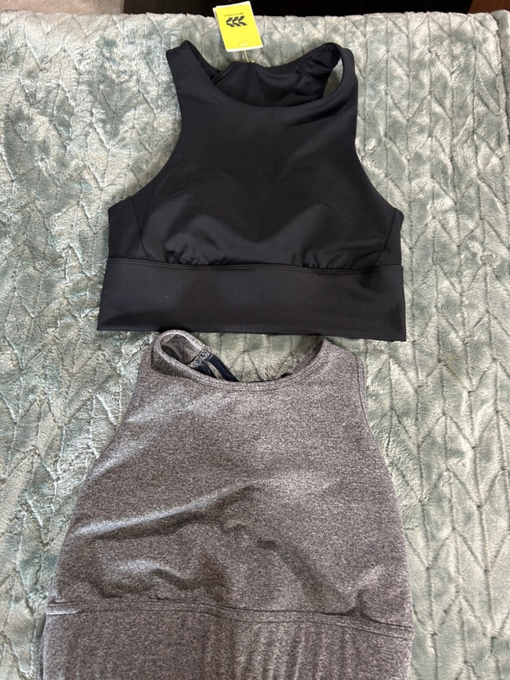 All in Motion Black and Gray High-Neck Sports Bras - Women's